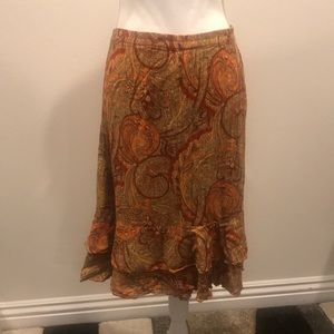Skirt by Zebra Brand paisley oranges Size XL